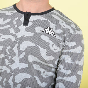 Pigiama uomo Kappa caldo cotone nero grigio 22106