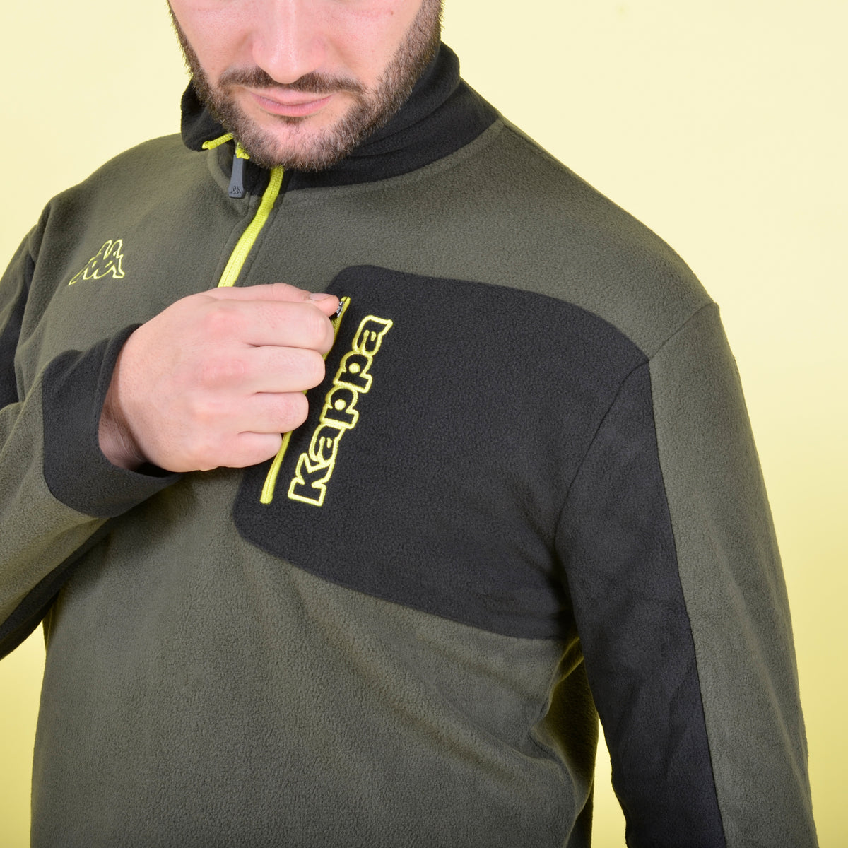 Pigiama tuta in pile micro polar mezza zip e taschino Kappa 22133 militare