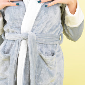 Vestaglia lunga giacca camera donna in flanel grigio Cippi 4985