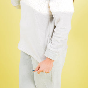 Pigiama donna invernale coral collo alto salvia e bianco Kappa KWW22247