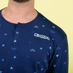 Pigiama uomo invernale Kappa KMW22119 caldo cotone blu