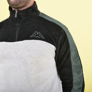 Pigiama caldo uomo coral mezza zip collo alto nero Kappa 22141