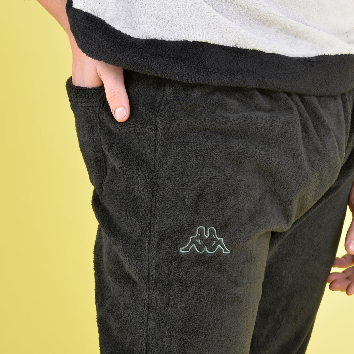 Pigiama caldo uomo coral mezza zip collo alto nero Kappa 22141