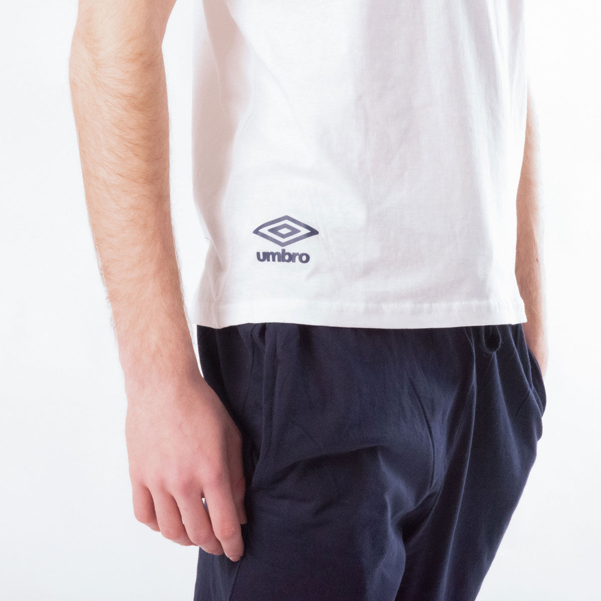 Pigiama uomo corto cotone Umbro completo bianco blu 10201