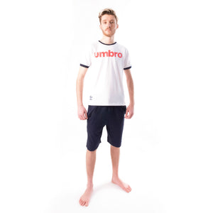 Pigiama uomo corto cotone Umbro completo bianco blu 10201