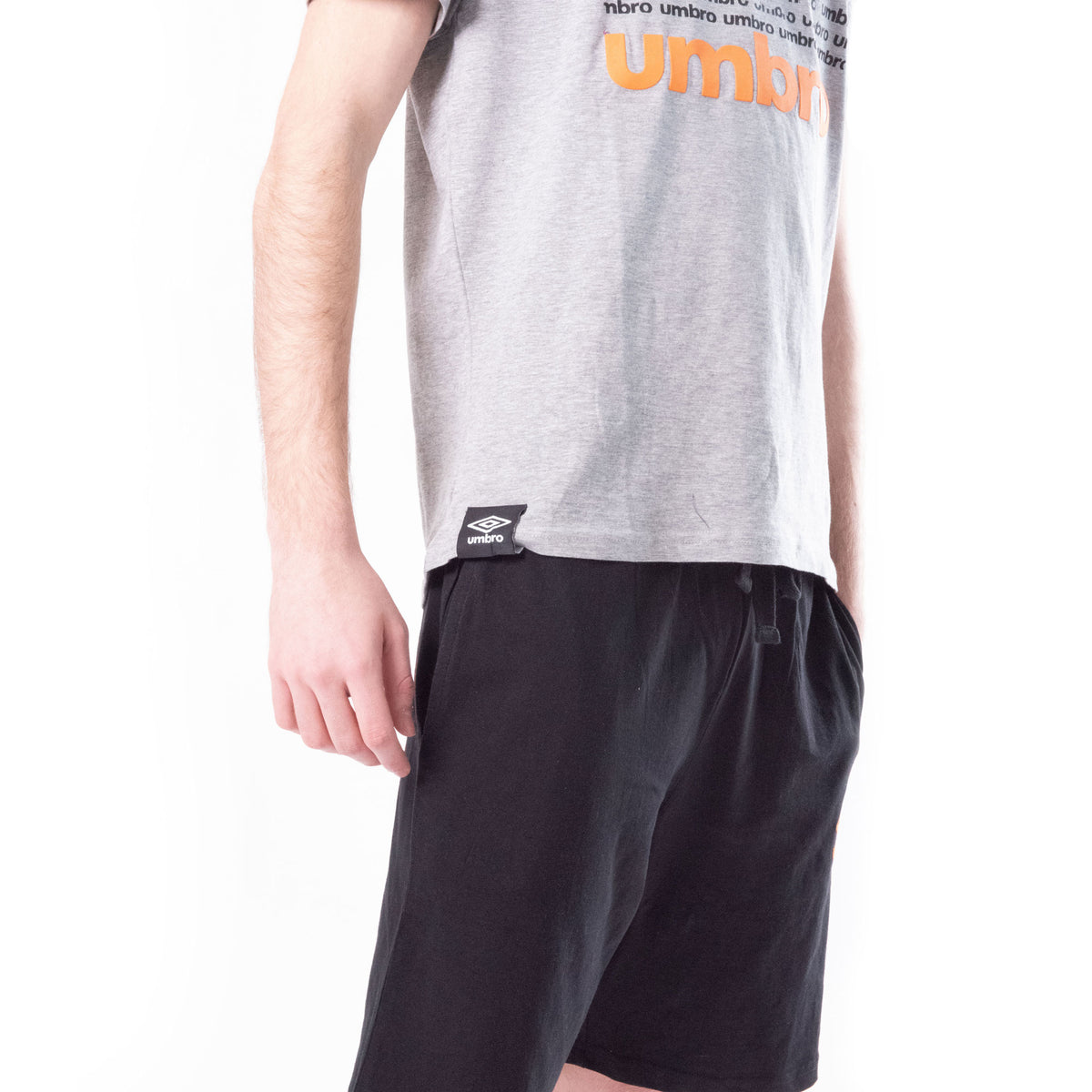 Pigiama uomo corto cotone Umbro completo grigio nero 10200