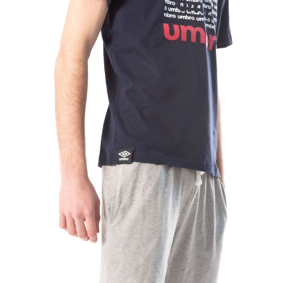 Pigiama uomo corto cotone Umbro completo blu grigio 10200