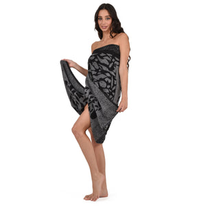 Telo mare Laura Biagiotti spugna jacquard "Osha" nero 100% cotone
