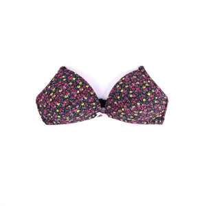 Coordinato Jadea 4214 reggiseno triangolo + slip cotone floreale nero