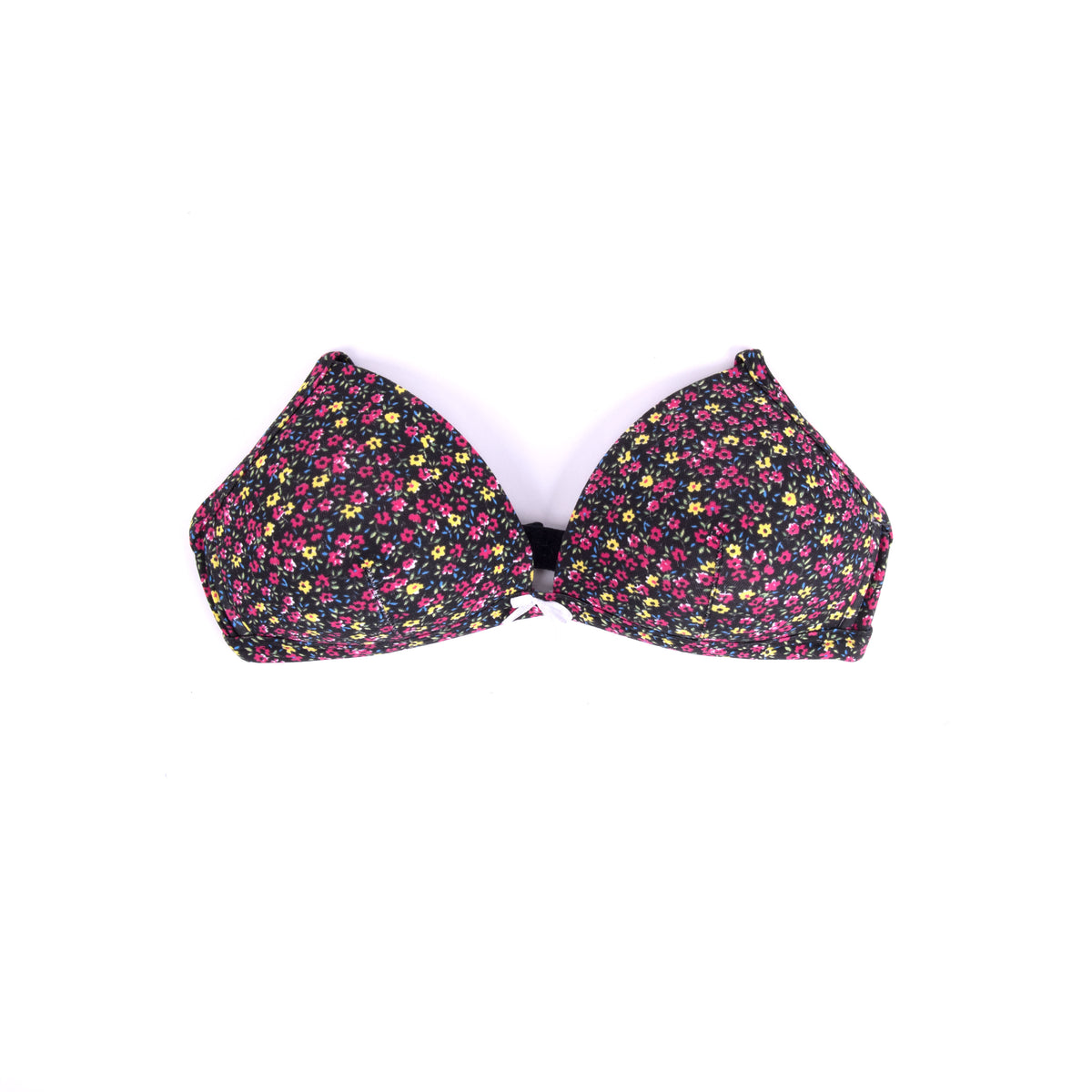 Coordinato Jadea 4214 reggiseno triangolo + slip cotone floreale nero