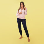 Tuta donna felpata Superga giacca zip e pantalone 22404 rosa