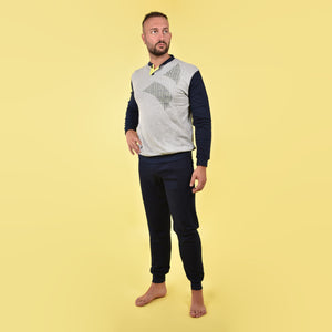 Pigiama uomo caldo cotone Navigare con polsini B2141356