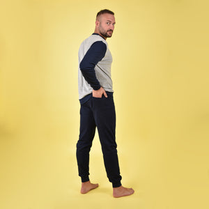 Pigiama uomo caldo cotone Navigare con polsini B2141356