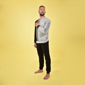 Pigiama uomo Navigare grigio nero caldo cotone B2141353