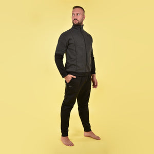 Tuta uomo felpata full zip Superga 22310 grigio/nero