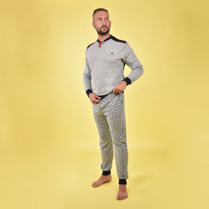 Pigiama uomo Navigare caldo cotone grigio B2141338