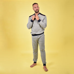 Pigiama uomo Navigare caldo cotone grigio B2141338