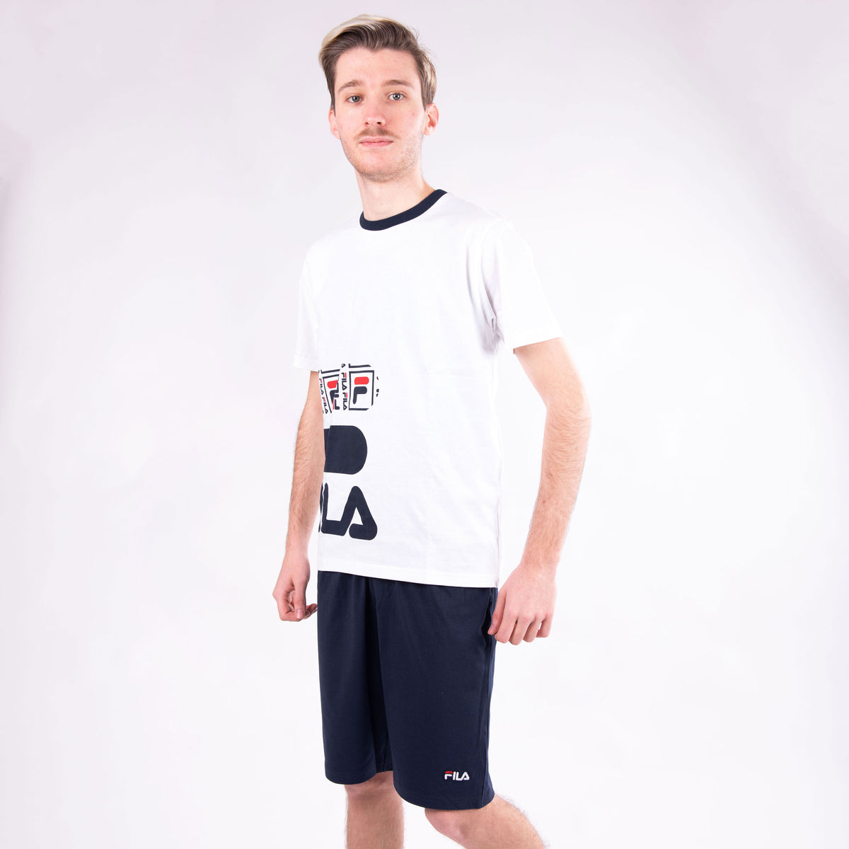 Pigiama uomo Fila FPS1058 in cotone bianco