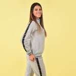 Tuta cotone felpato curvy conformato Biancaluna 20614