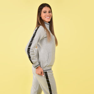 Tuta cotone felpato curvy conformato Biancaluna 20614