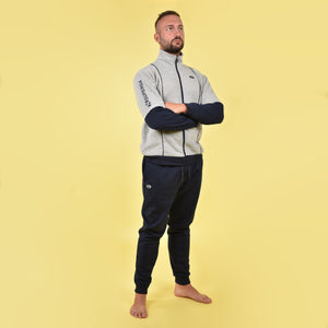 Tuta uomo felpata full zip Superga 22310 grigio blu