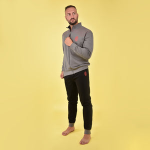 Pigiama tuta uomo Milan zip cotone felpato B2MI14117 antracite