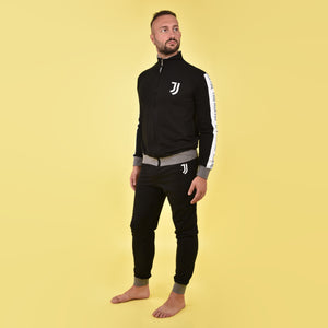 Pigiama tuta uomo Juventus zip cotone felpato B2JU14118 nero