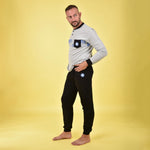 Pigiama uomo Inter serafino cotone leggero B2IN14120 grigio melange