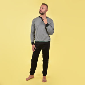 Pigiama uomo invernale Cippi 1582 caviar fantasia caldo cotone