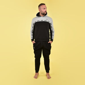 Tuta con cappuccio nero e grigio cotone felpato Kappa KMW22164 