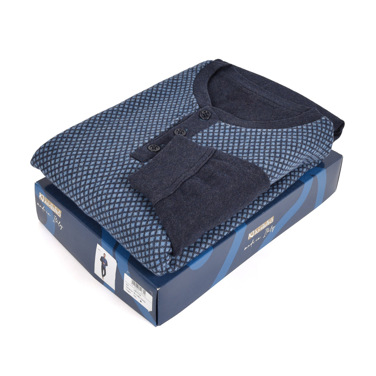 Pigiama uomo Ambro U8510.22 punto milano bluette