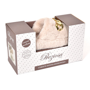 Pantofole con catena punta aperta donna sabbia Preziosa 0077