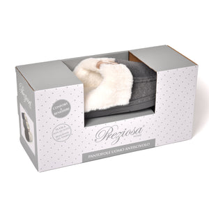 Pantofole uomo invernali calde pelliccia Preziosa 0102 grigio