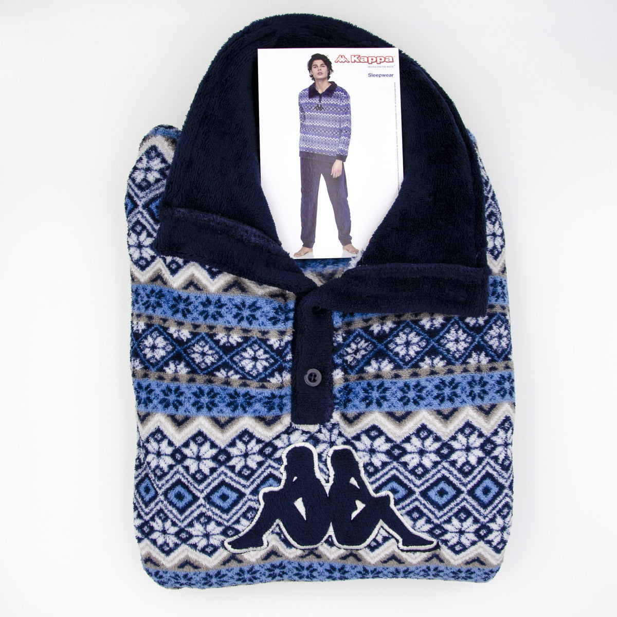 Pigiama uomo Kappa 20561 navy caldissimo pile coral