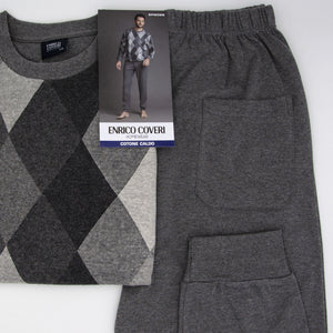 Pigiama uomo Enrico Coveri EP6098 grigio caldo cotone