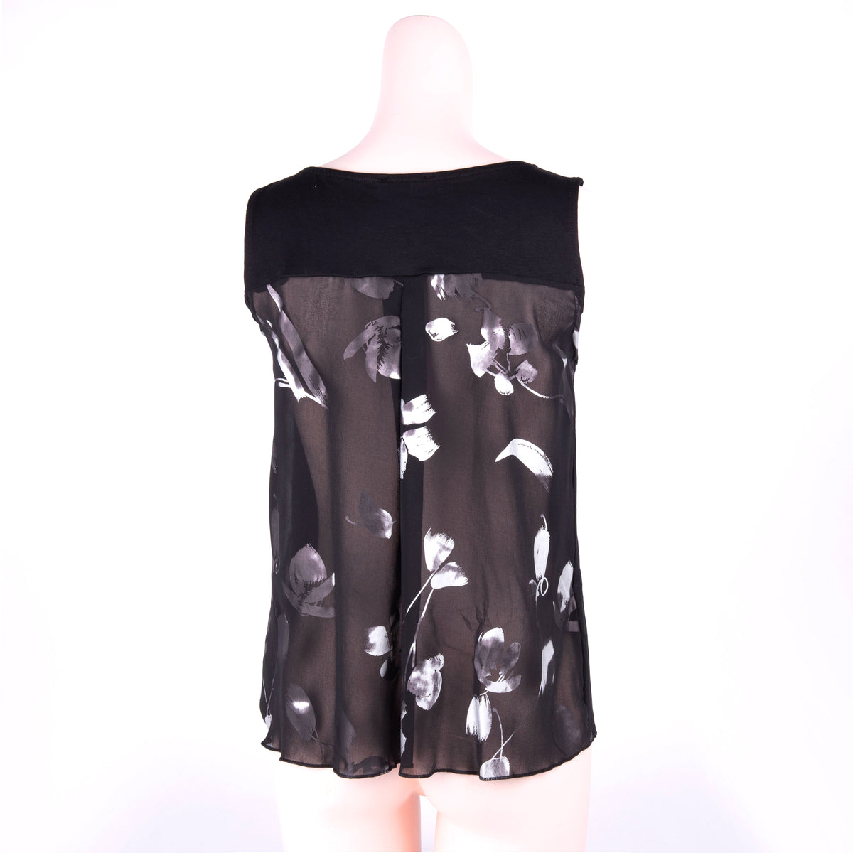 Canotta donna Jadea 4161 Var. 1 viscosa nera fiori semilucidi