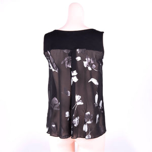 Canotta donna Jadea 4161 Var. 1 viscosa nera fiori semilucidi