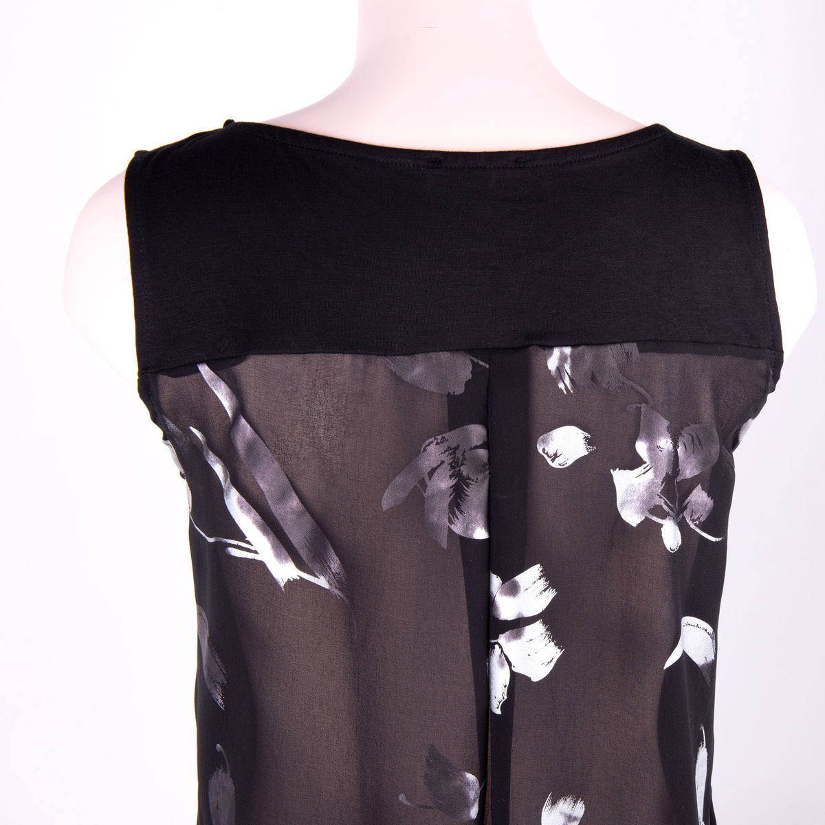 Canotta donna Jadea 4161 Var. 1 viscosa nera fiori semilucidi