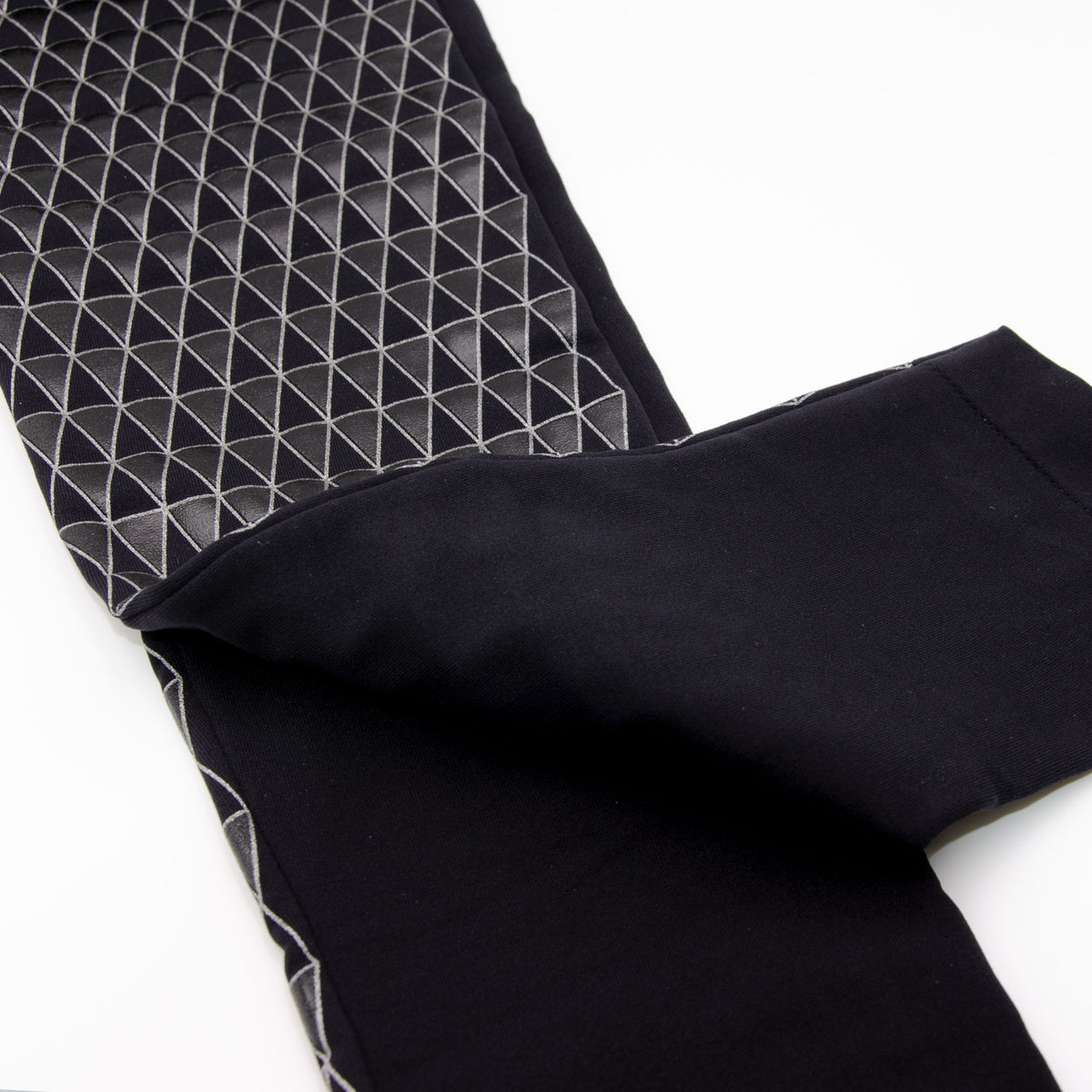 Leggings donna Sisi Design effetto pelle geometrico nero