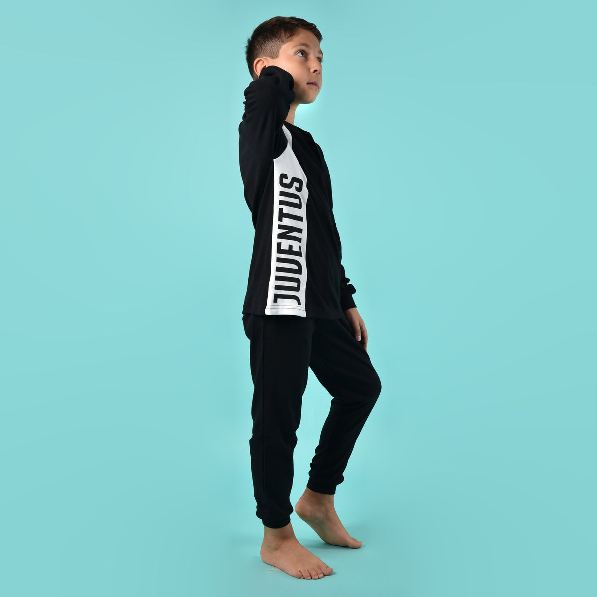 Pigiama bambino ufficiale Juventus B2 JU16100 nero caldo cotone