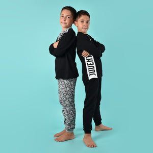 Pigiama bambino ufficiale Juventus B2 JU16100 nero caldo cotone