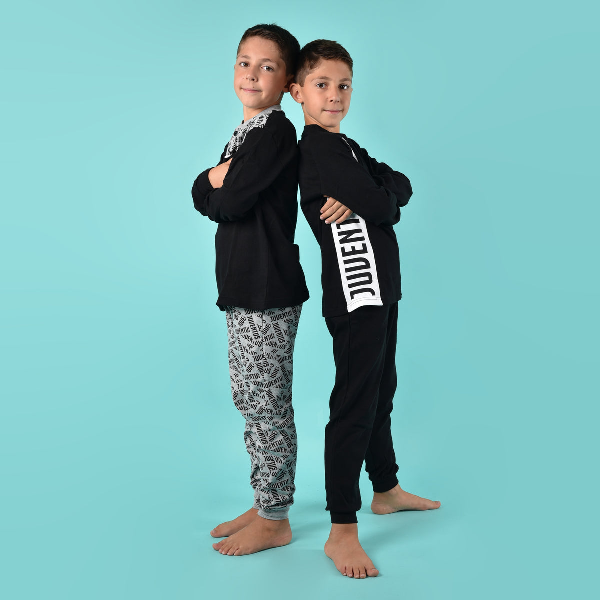 Pigiama bambino ufficiale Juventus B2 JU16100 nero caldo cotone