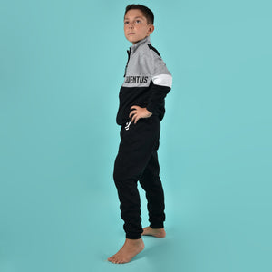Pigiama con zip a collo alto felpata bambino Juventus B2JU15133 grigio melange
