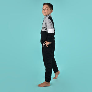 Pigiama con zip a collo alto felpata bambino Juventus B2JU15133 grigio melange