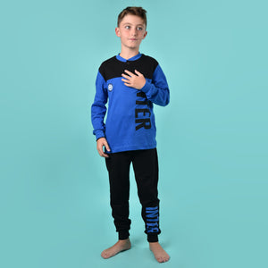Pigiama junior Inter calcio caldo cotone B2IN15131 azzurro