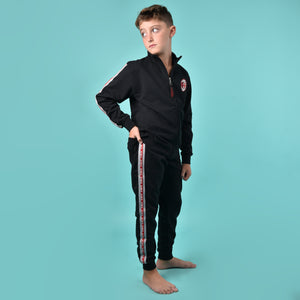 Pigiama con zip a collo alto cotone felpato MIlan B2MI15133 nero