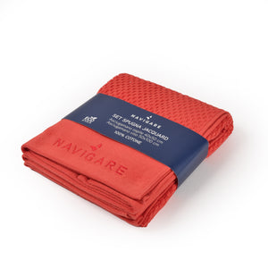 Set asciugamani spugna Jacquard Navigare 100%cotone viso+ospite
