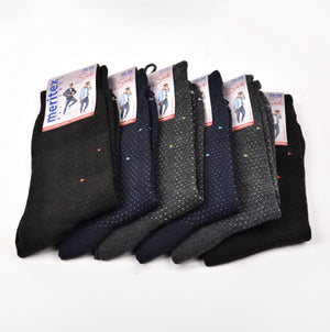 Calze uomo corte Meritex caldo cotone a fantasia 1713 6 paia