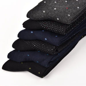 Calze uomo lunghe caldo cotone Meritex 1248 pois 6 paia