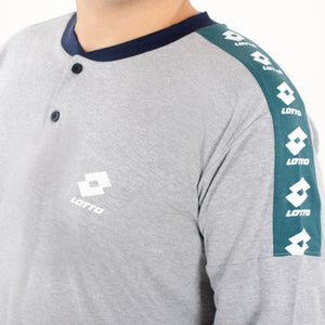 Pigiama uomo Lotto LP4064 in caldo cotone con polsini grigio